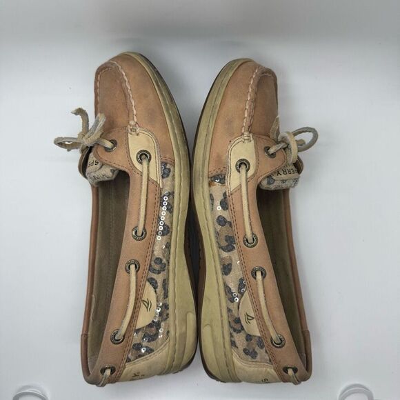 Sperry Angelfish Leopard Sequined Boat Shoes - Picture 6 of 9